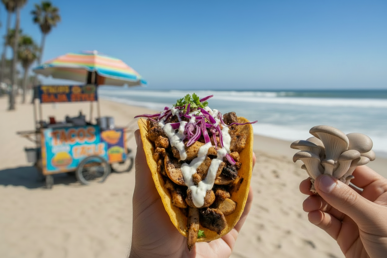 TACOS DE SETAS ESTILO BAJA CALIFORNIA 🍄🌮♻️
