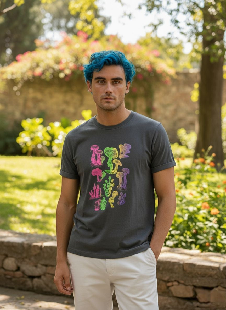 Neon Gray Mushroom T-Shirt