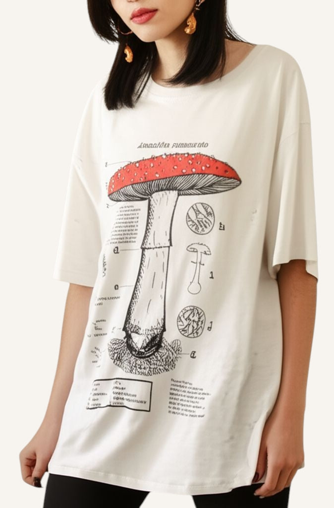 White T-shirt Amanita Muscaria