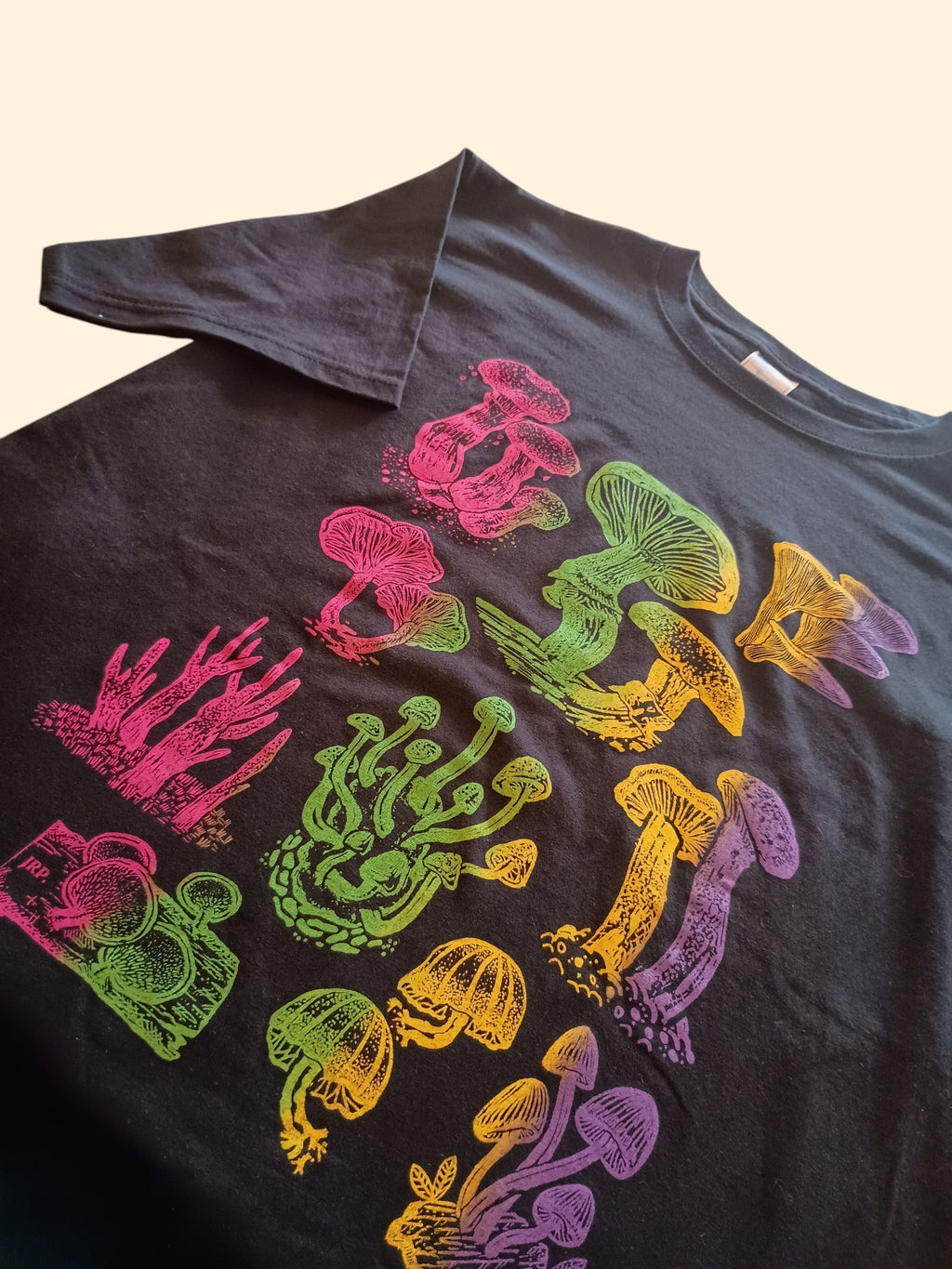 Black Neon Mushroom T-Shirt