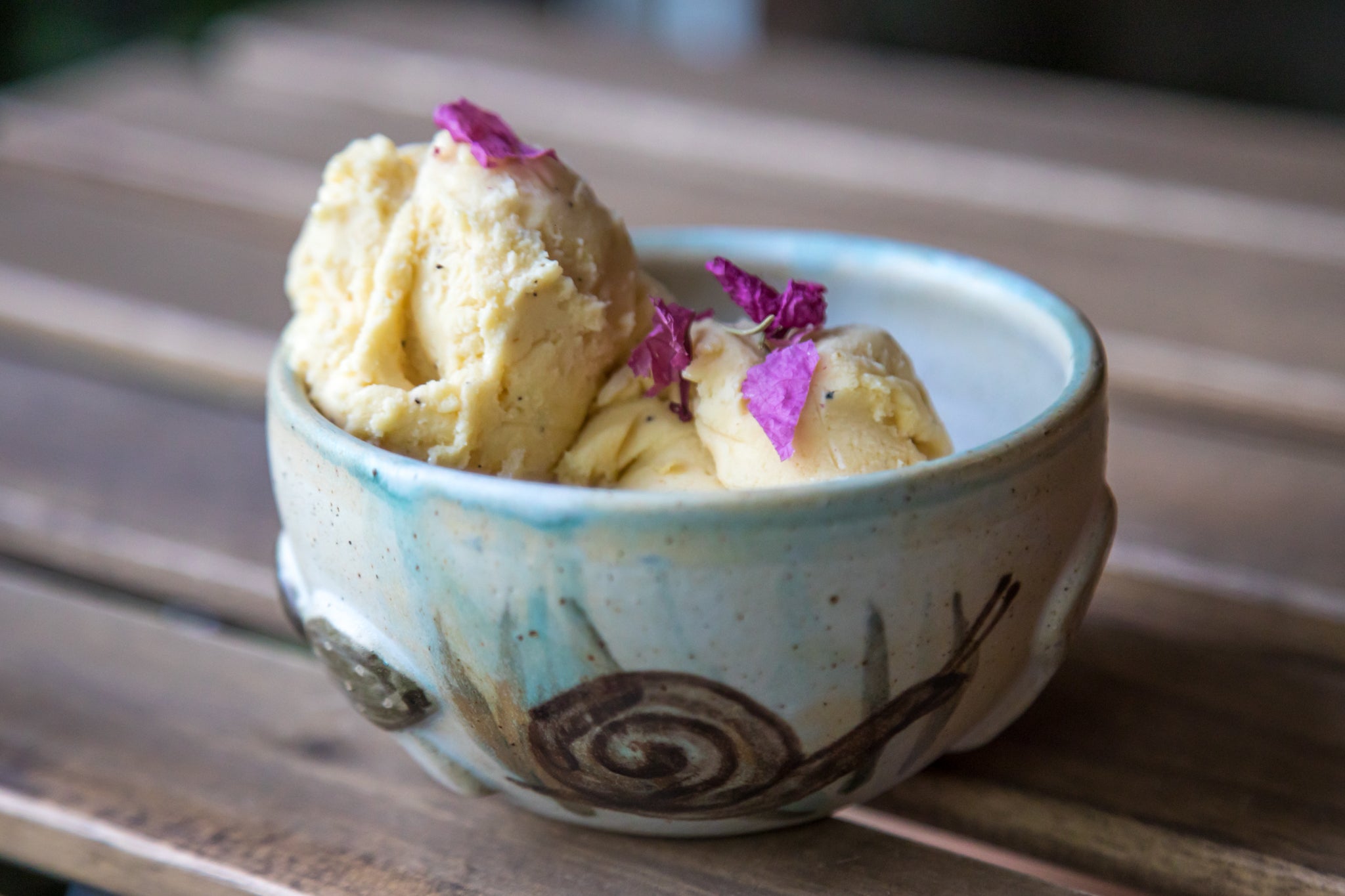 Vegan snow with mushrooms